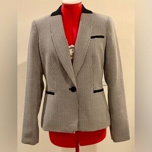 Nine West Black and White Checkered Blazer